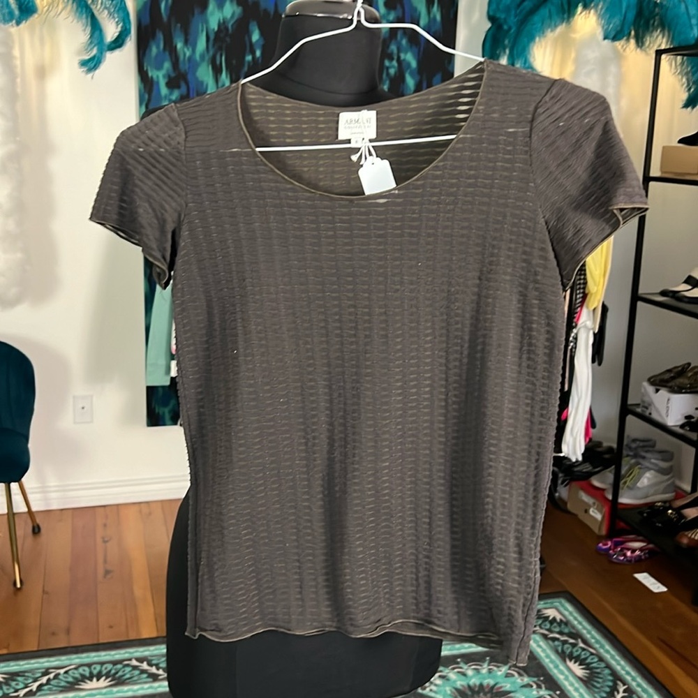 Armani Brown Mesh Top